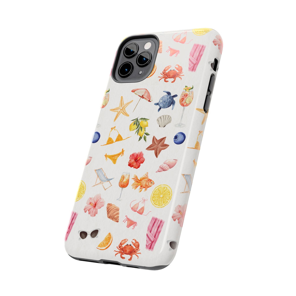 Customizable: Tropical Summer Phone Case, Vivid Coastal Design, Perfect Gift for Beach Lovers, Vacation Memories, Durable Tough Cases