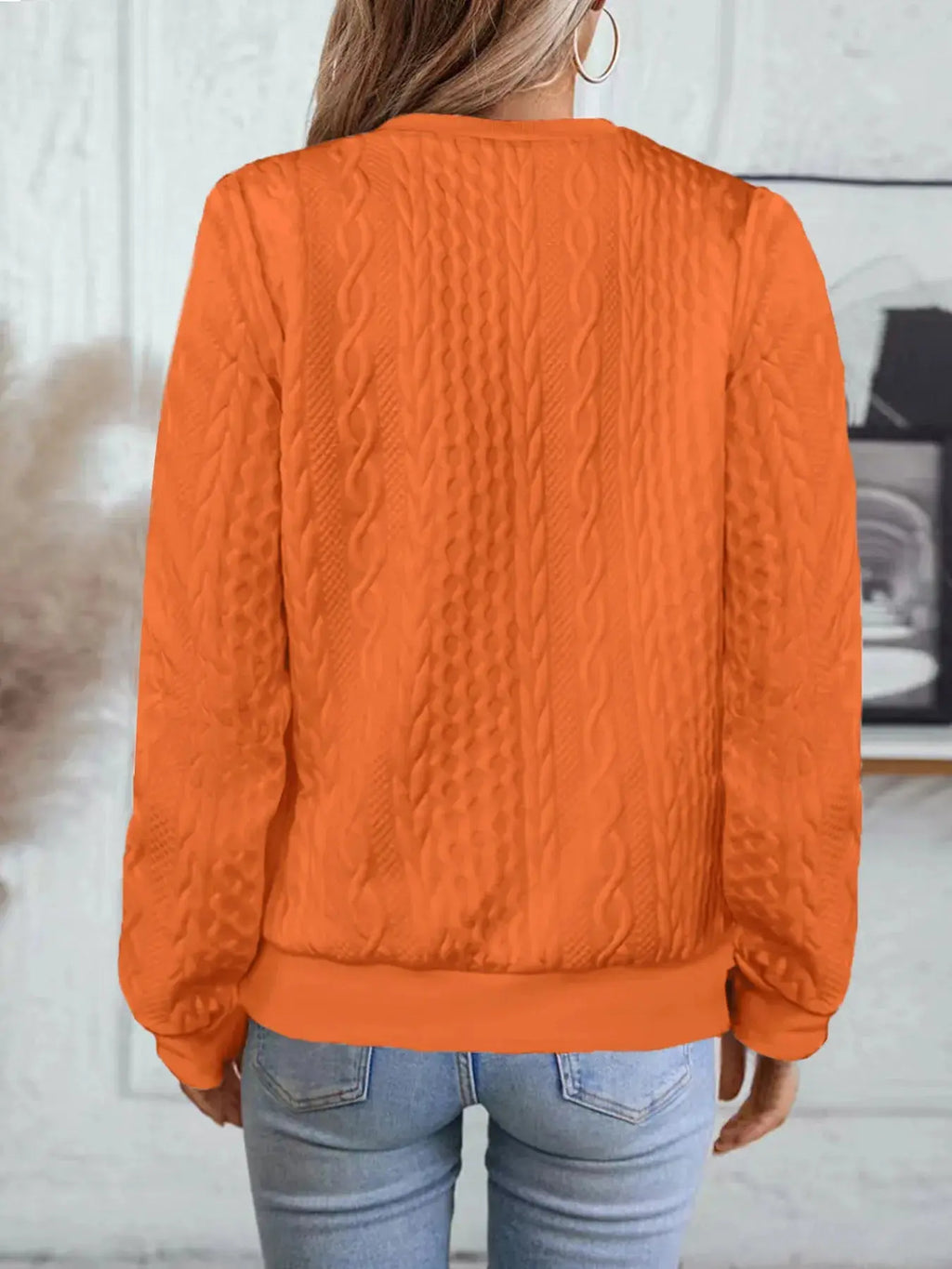 Texture Zip Up Long Sleeve Jacket