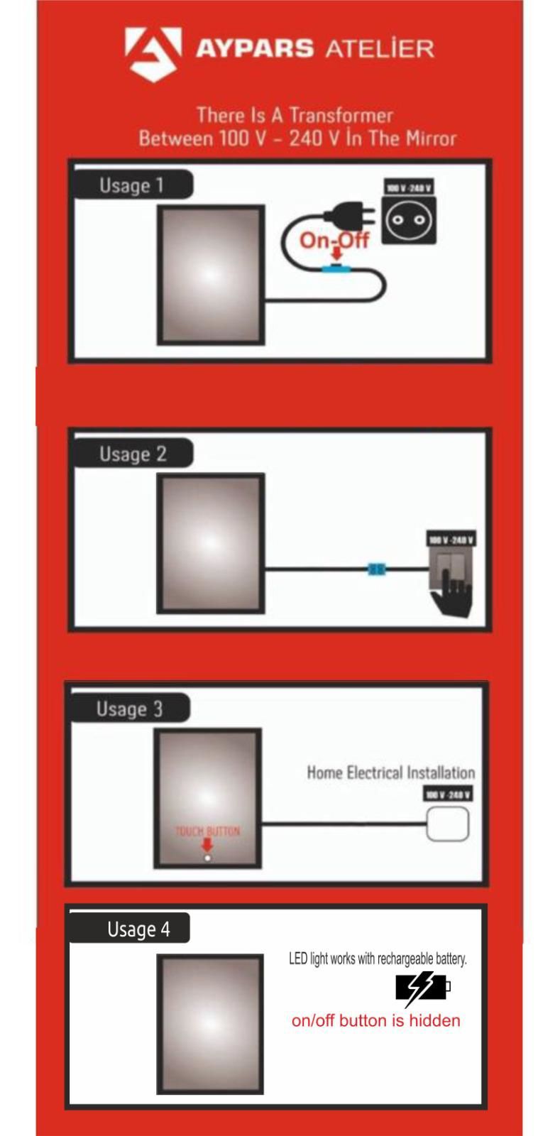 LED Bathroom Mirror – Rounded Rectangle Backlit Vanity Mirror with Touch Sensor