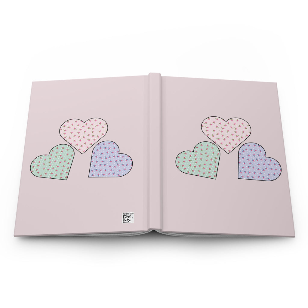 Customizable Charming Heart-Themed Hardcover Journal - Perfect for Stationery Lovers, Gift for Friends, Creative Writing, Journaling