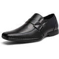 Bruno Marc Mens Size 13 Black Faux Leather Slide On Low Heel Dress Loafers Shoes