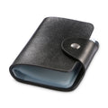 Credit Card Holder Card Organizer Pouch PU Leather Case Snap Closure with 26Pcs Card Slots