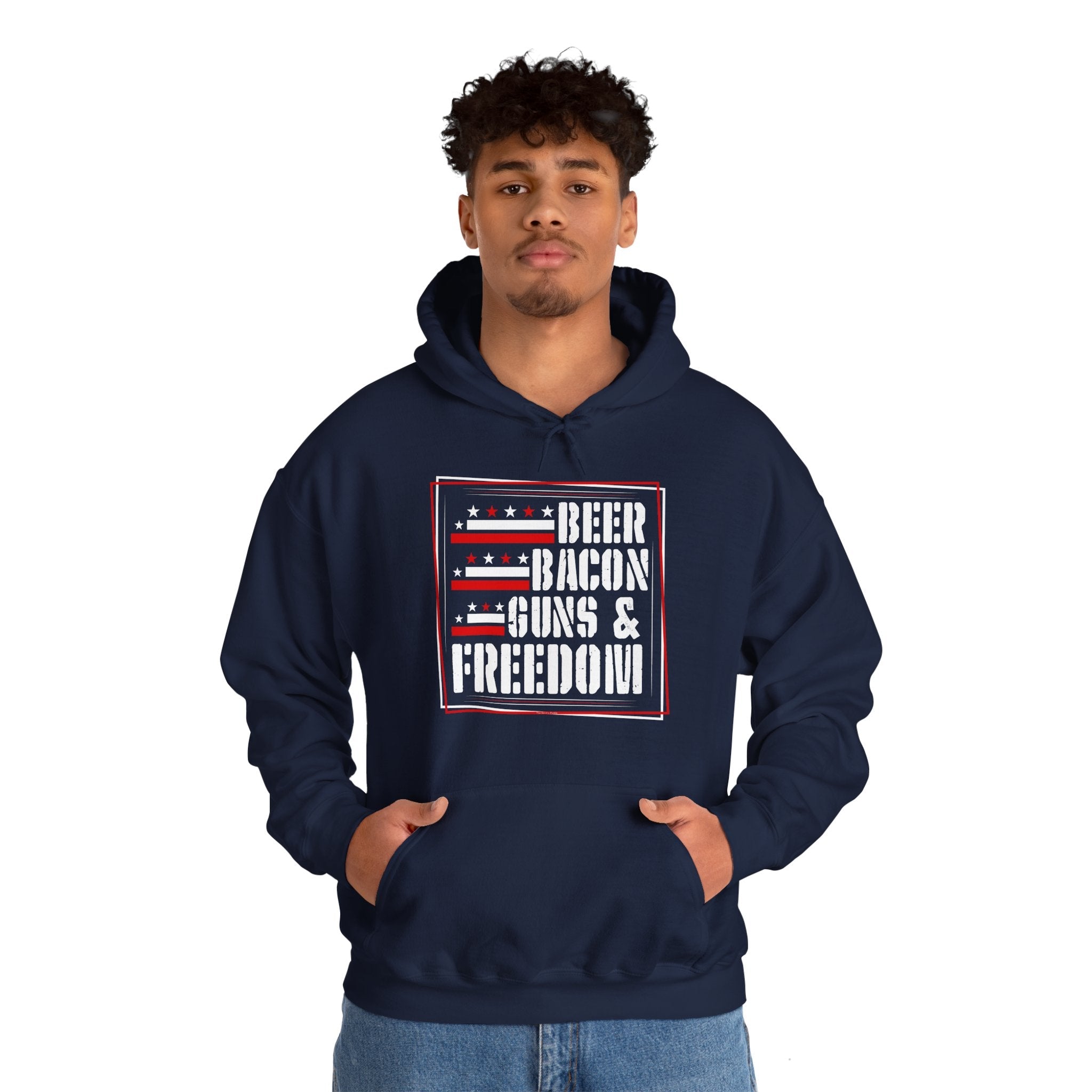 Beer Bacon Guns and Freedom Hooded Sweatshirt