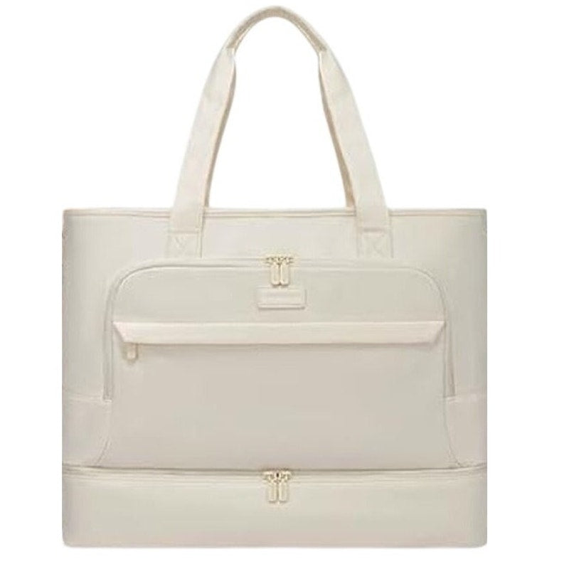 LOVEVOOK Ivory Womens Large Capacity Water Resistant Fabric Travel Weekend Bag