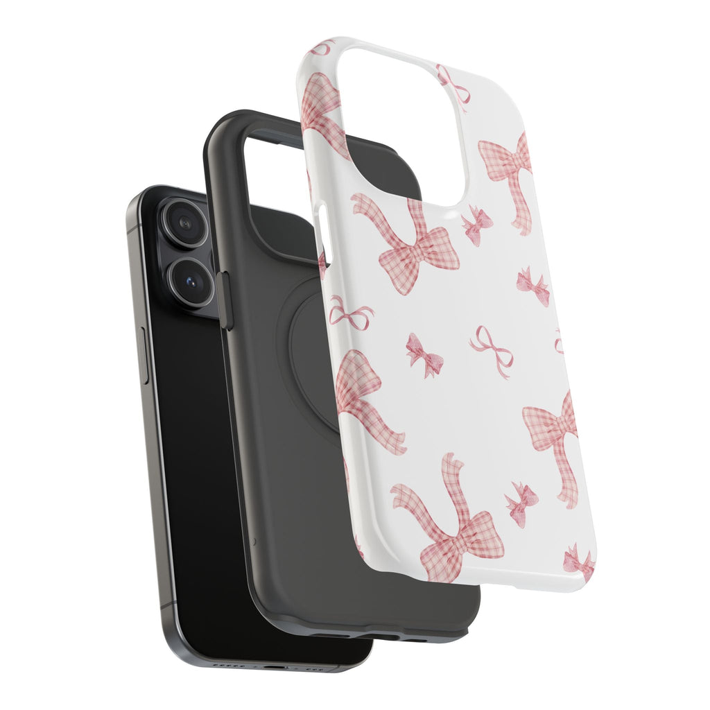 Customizable: Gingham Chic Bow Pattern Phone Case
