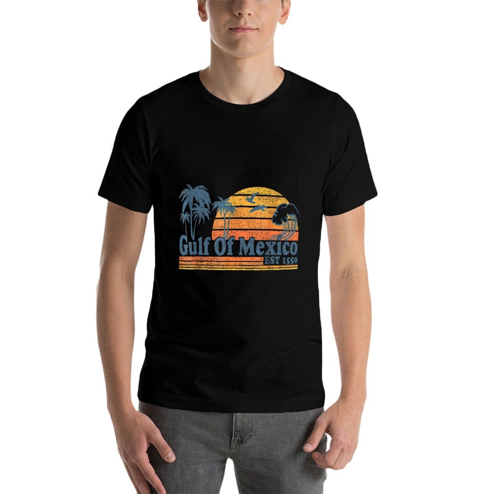 Gulf of Mexico Est 1550 Retro Vintage Beach Gulf of Mexico Easy-care T-Shirt