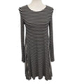 Old Navy Womens XS Long Sleeve Stretchy Rayon Spandex Striped Fit Flare Dress