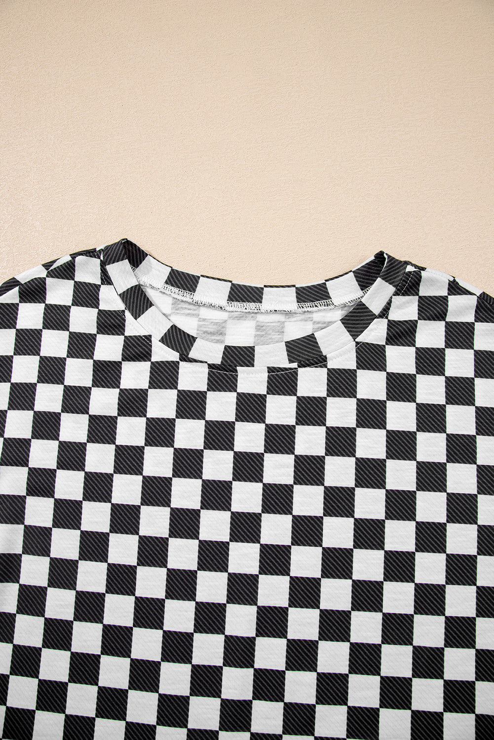 Luxury Checkerboard T Shirt and High Waist Skorts Set