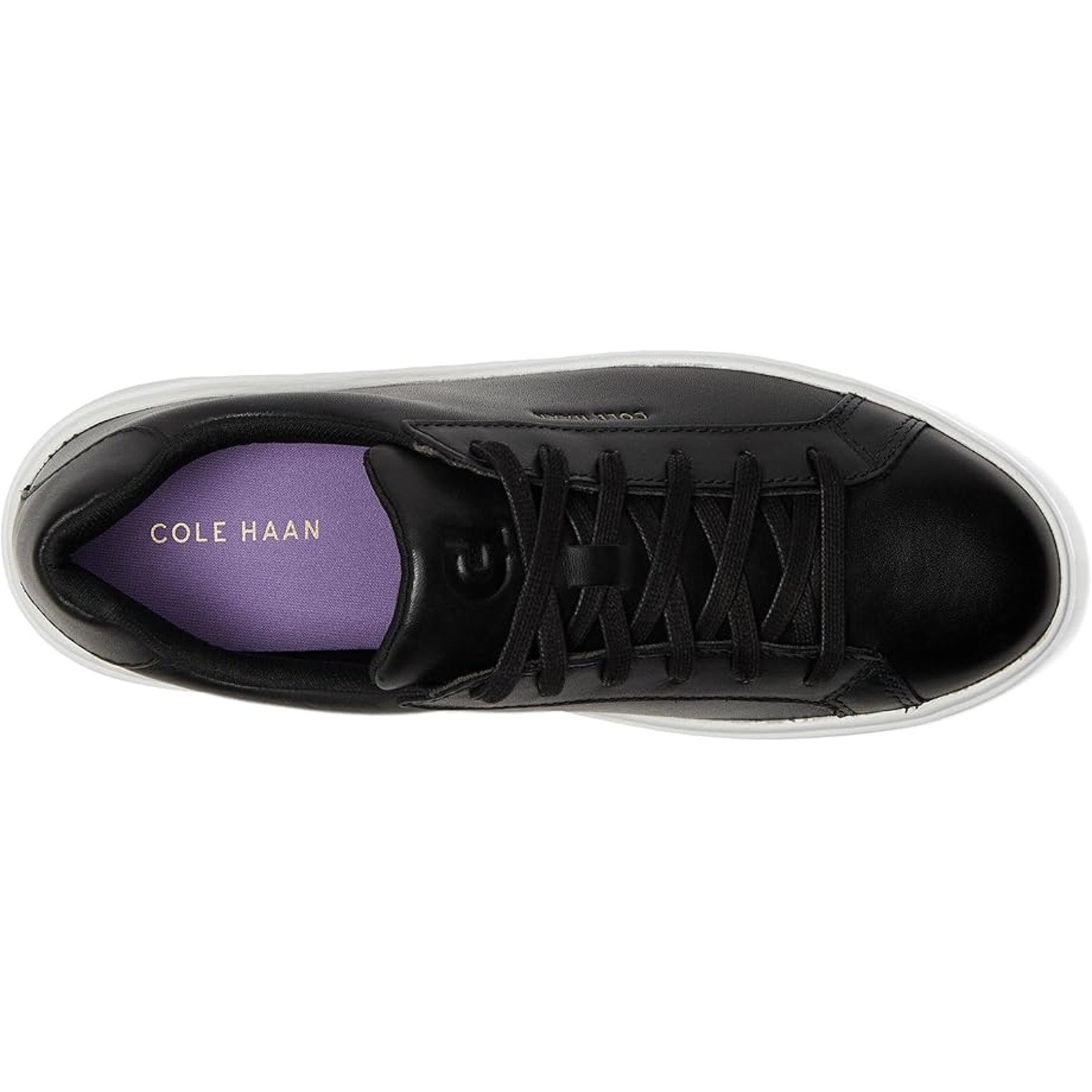 New Cole Haan Womens Size 8.5 Black Leather Lace Up Grand Court Daily Shoes