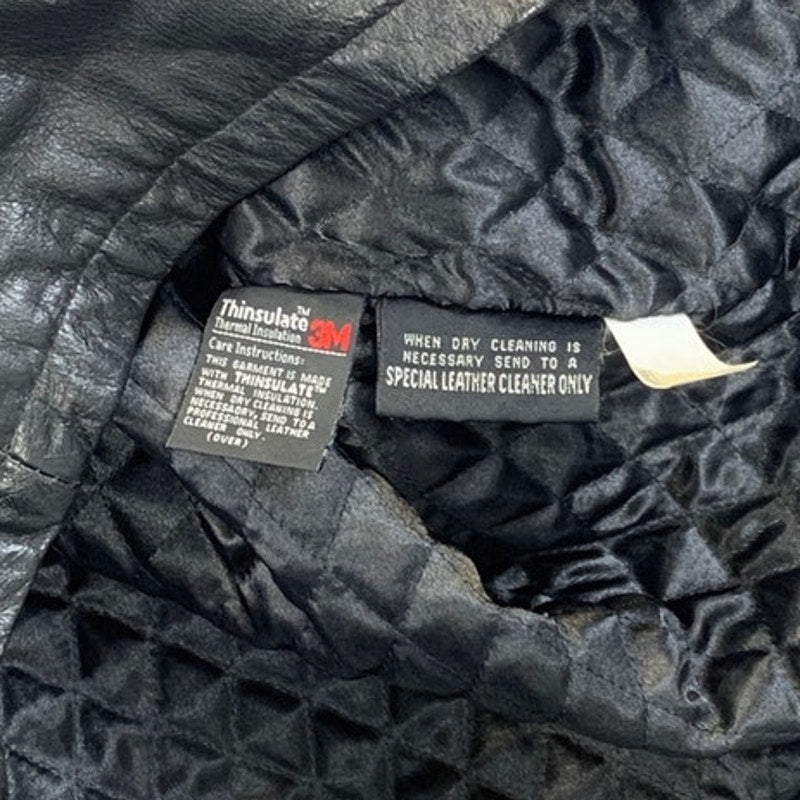 Wilsons 100% Real Leather Mens Large Thinsulate Quilted Interior Leather Coat
