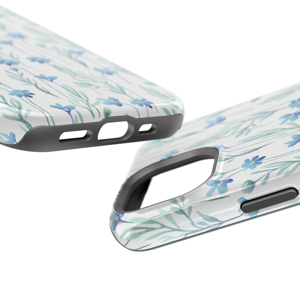 Customizable: Blue Floral Impact-Resistant Phone Case