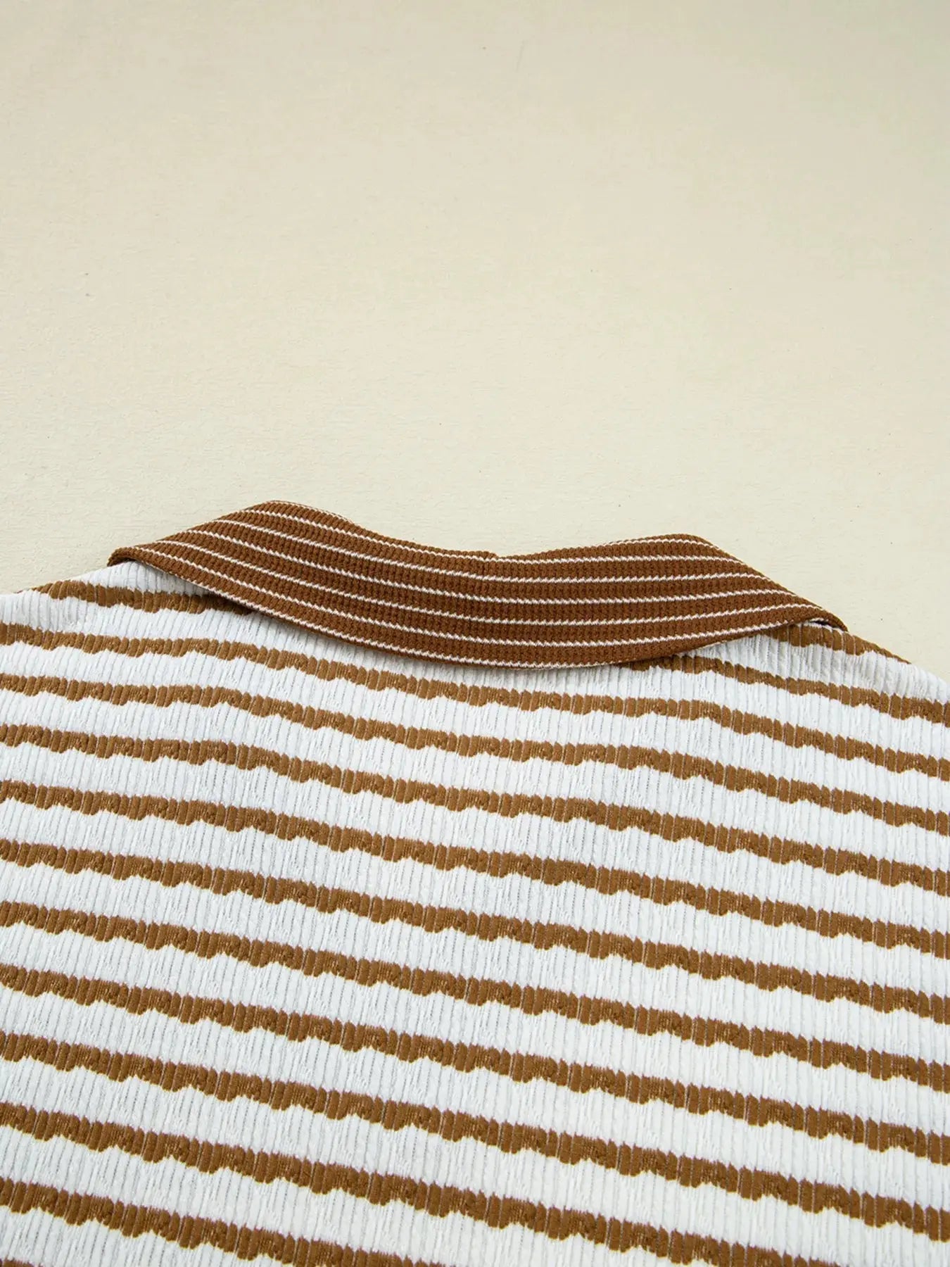 Stripe Collared Top and Drawstring Pant Loungewear Set