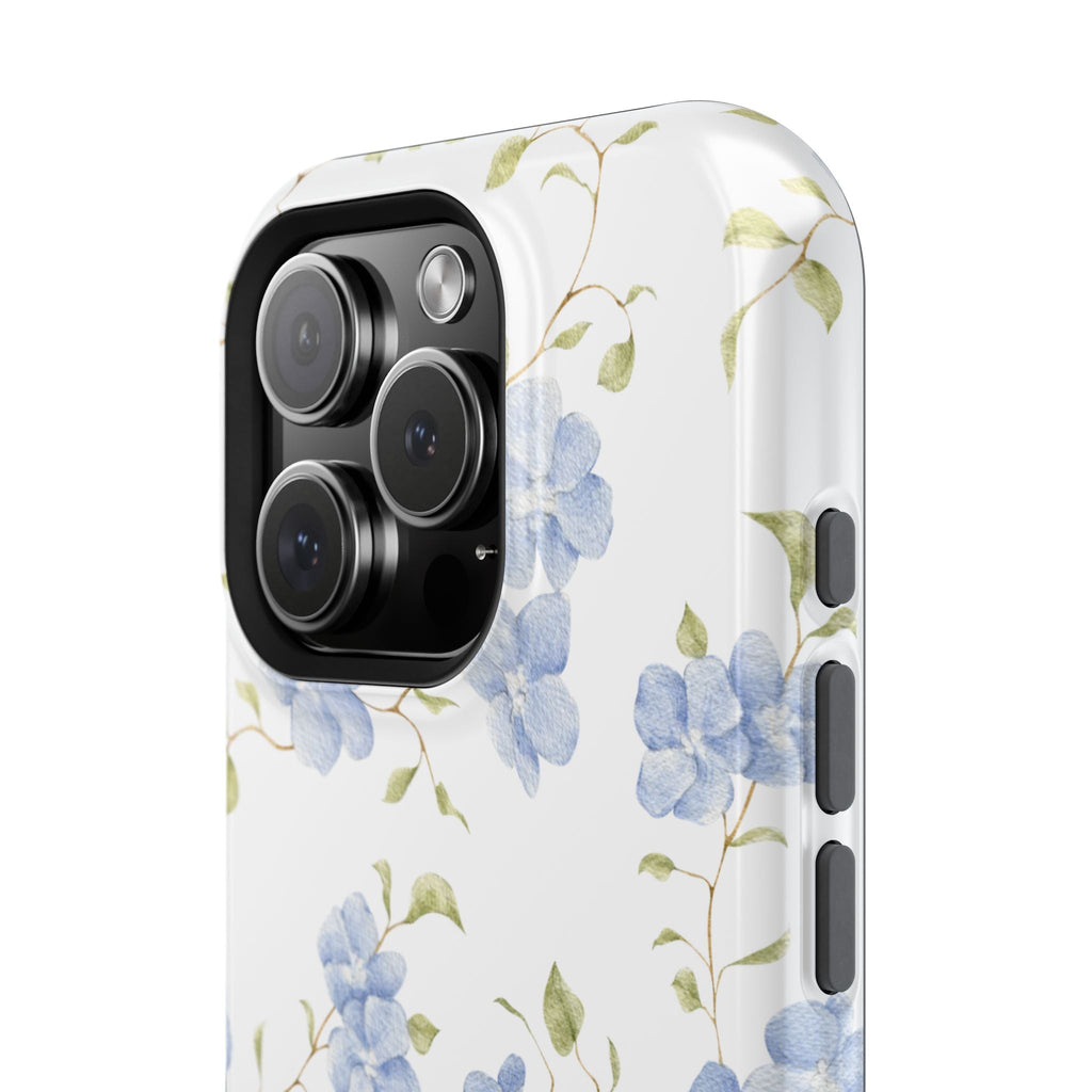 Customizable: Blue Floral Impact-Resistant Phone Case