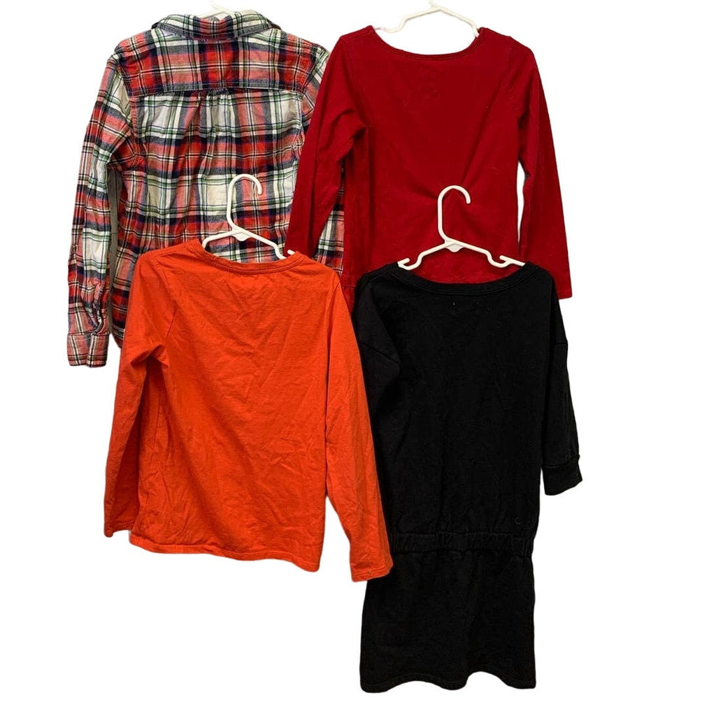 Lot of 4 Girls Small & Medium Long Sleeve Fall Dress Tee Shirt Lot Cat & Jack