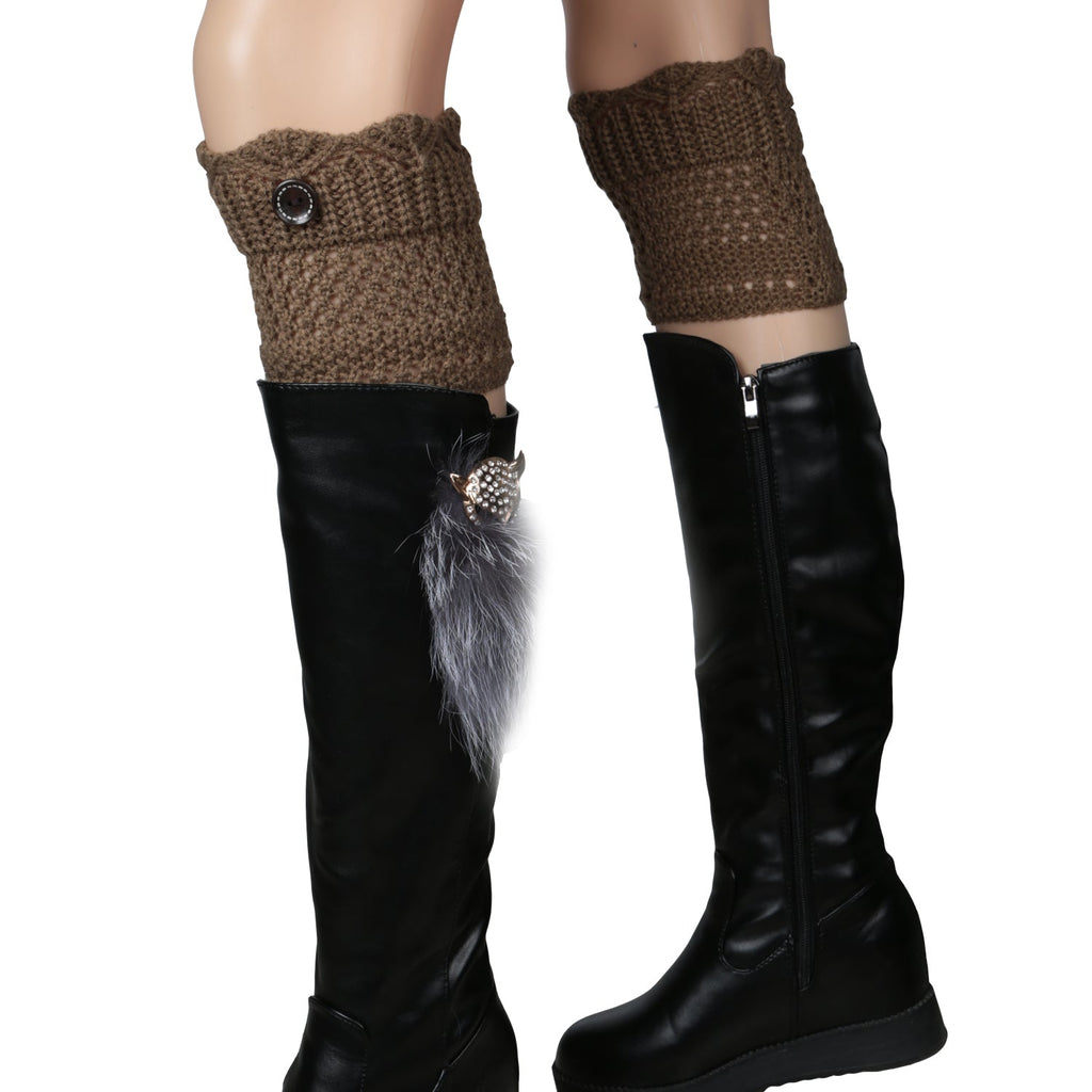 Women Winter Crochet Knit Leg Warmers