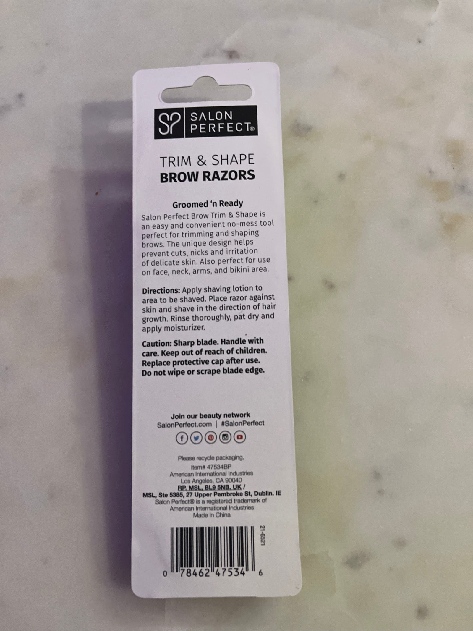 Open Box SALON PERFECT TRIM & SHAPE BROW RAZORS 4 PACK NEW & SEALED