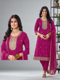 Rayon Kurti pant set with chiffon dupatta
