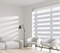 SUNFREE Zebra Blinds Dual Roller Shades for Windows, Zebra Shade Light Control Window Treatments with Valance Cover, 38" W x 72" H, Light Greyz