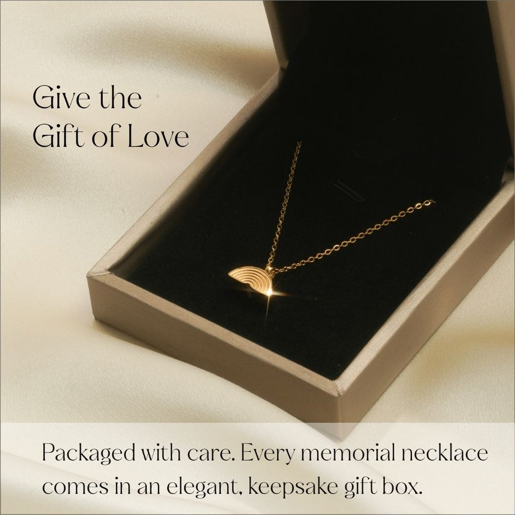 Rainbow - Memorial Necklace for Human Ashes - Gold