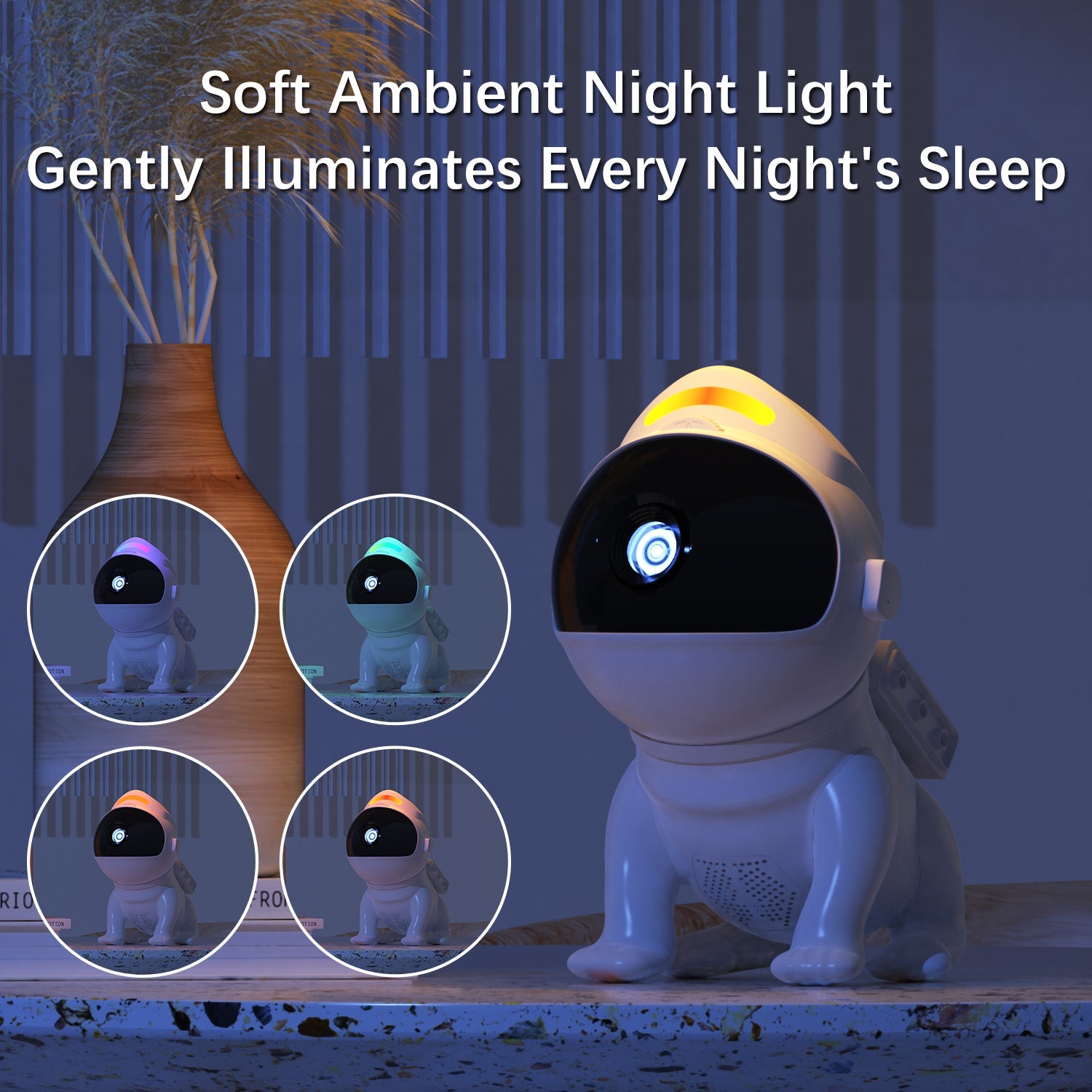 Projector for Bedroom,Space Dog Projector with Bluetooth Speaker,13 Themed Film Discs,White Noise,Remote & App Control,Night Light for Kids Adults Game Room Theater Ceiling Decor