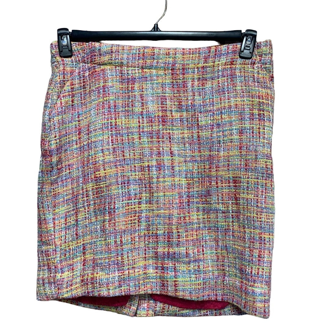 Merona Size 12 Pastel Woven Texture Back Zipper w Slit Career Short Pencil Skirt