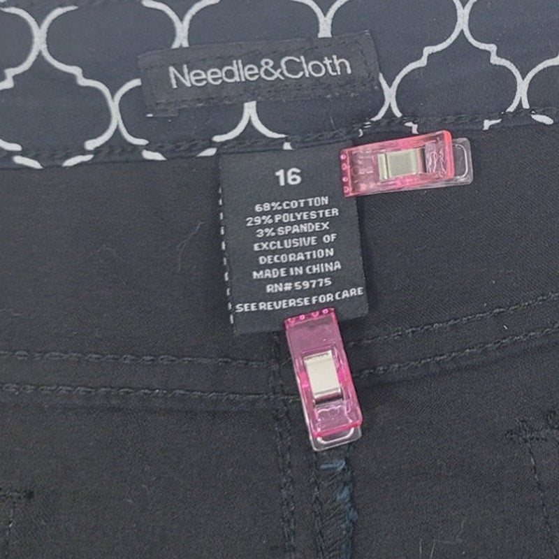 Needle & Cloth Womens 16 Skinny Ankle Trellis Patterned Jeans w Pockets