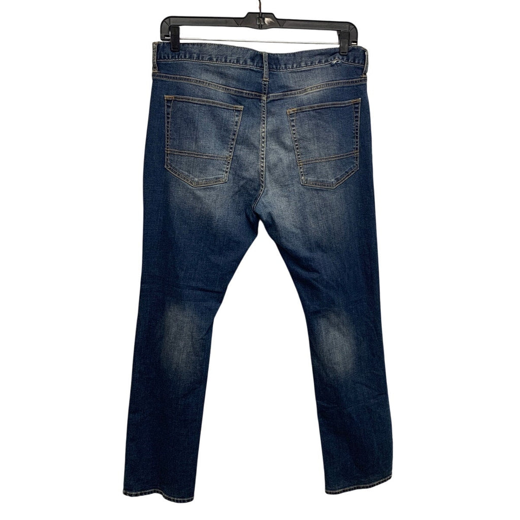 Arizona Jeans Mens 36X32 Flex Denim Slim Distressed Knee Straight Leg Blue Jeans