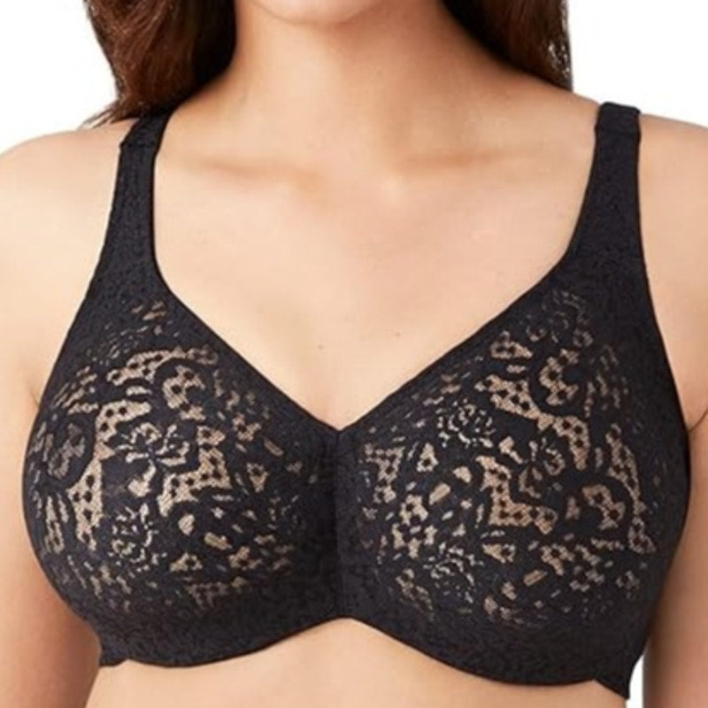 New Wacoal Women's Plus Size 40DD Black Halo Lace Full Coverage Underwire Bra