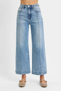 RISEN Jeans - Plus Size High Rise Crop Wide Leg Jeans