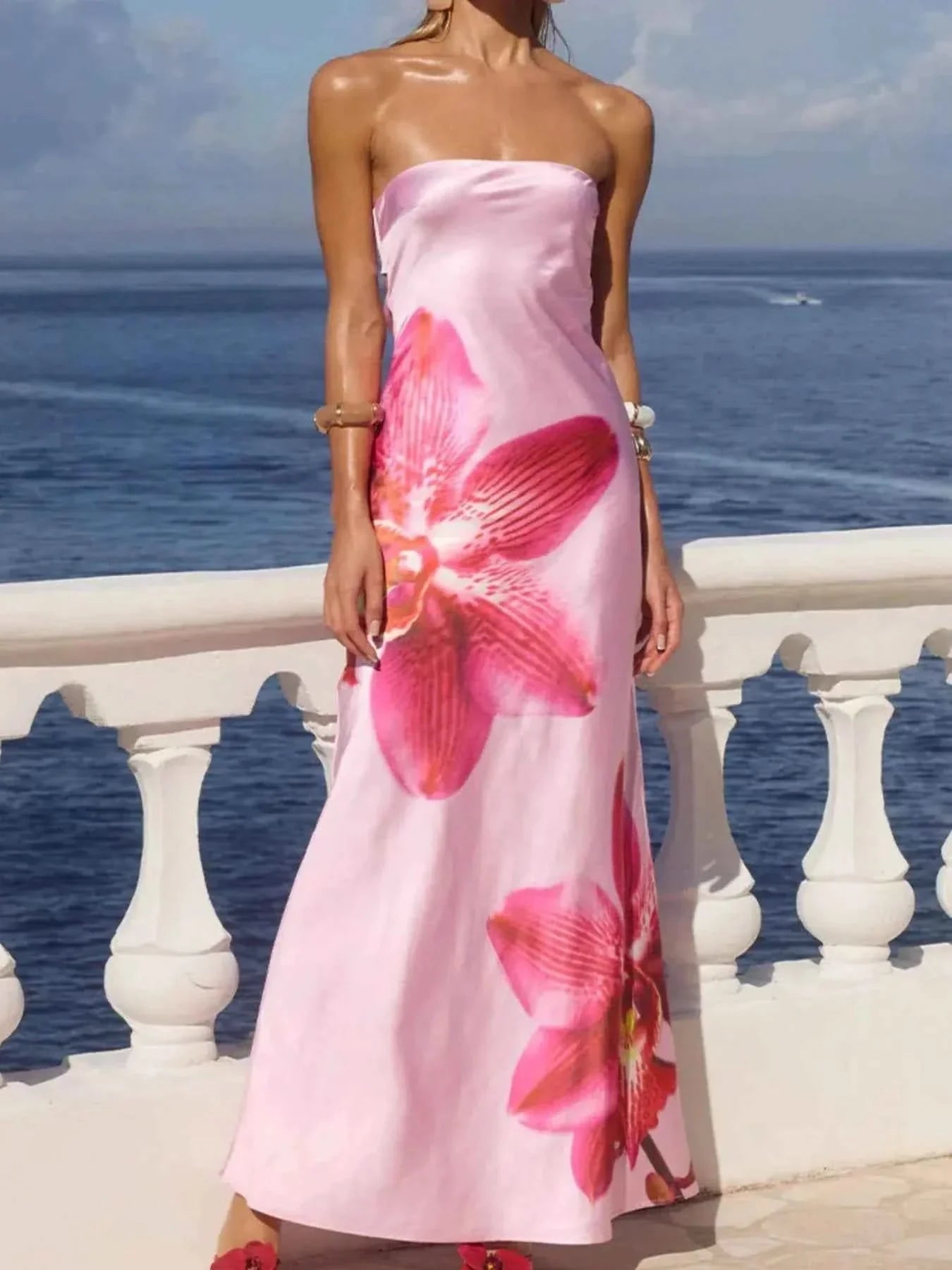 Stylish Printed : Tube Maxi Dress