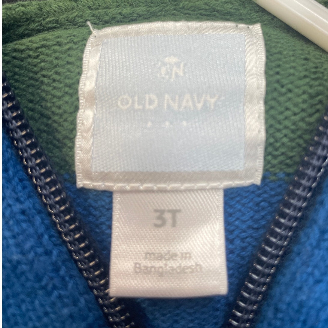 Old Navy Boys 3T Cotton Long Sleeve Full Zip Hooded Sweater Jacket