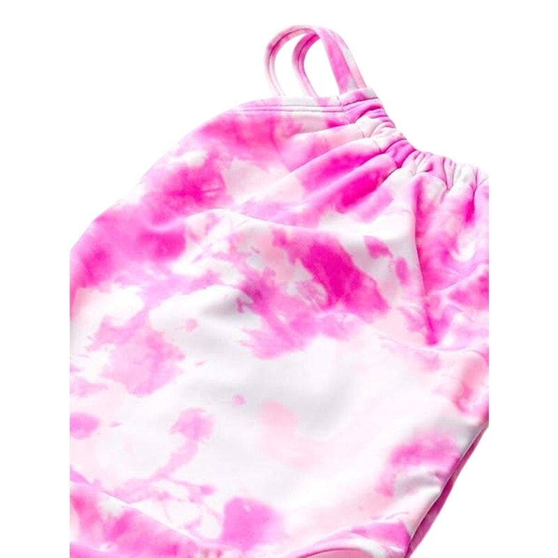 New Kanu Surf Girls Size 10 Pink Jasmine Beach Sport Halter One Piece Swimsuit