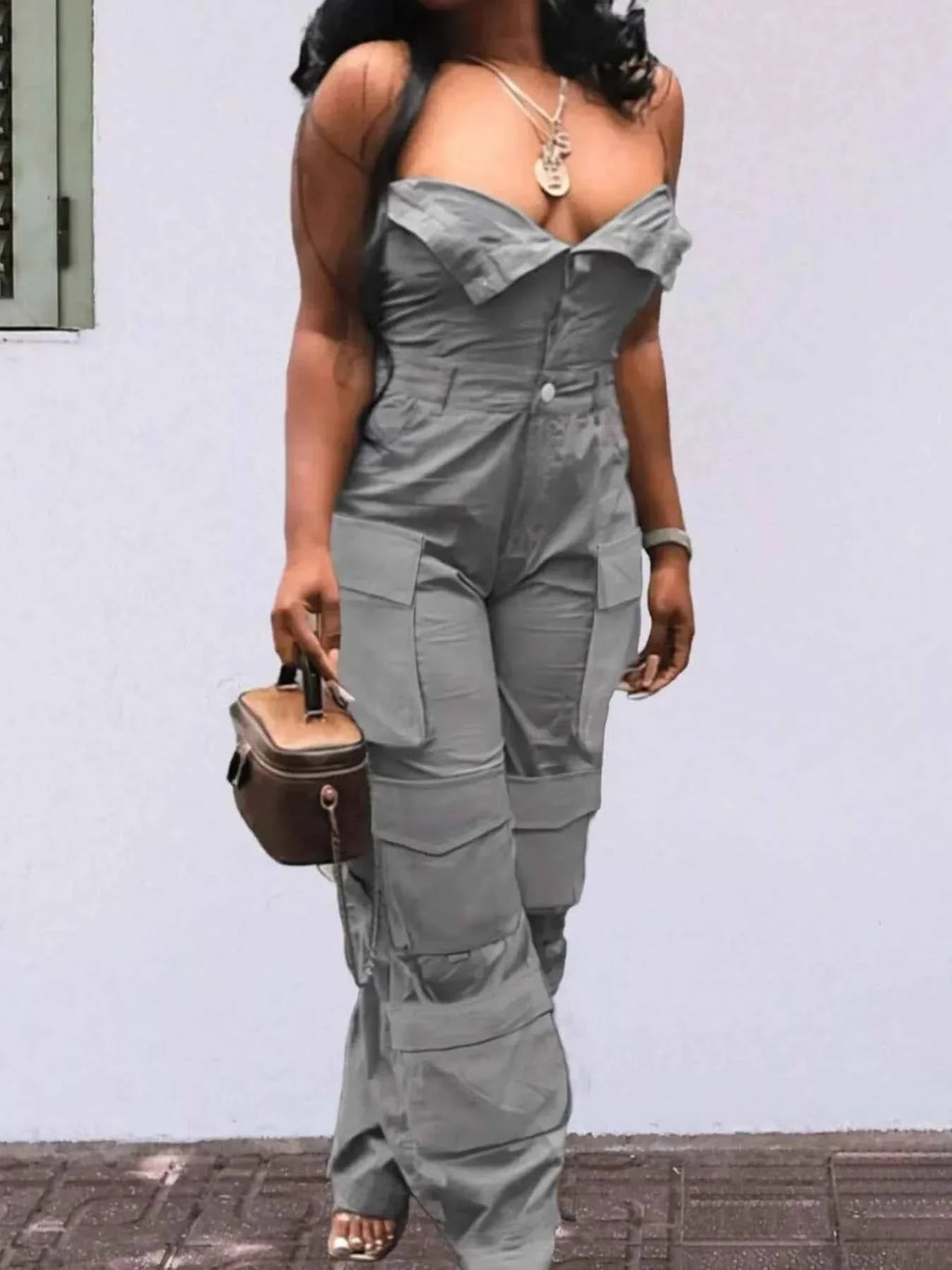 Tube Snap Down : Cargo Jumpsuit