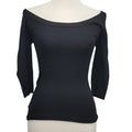 Forever 21 Womens Small Black Viscose Nylon Long Sleeve Scoop Neck Sweater