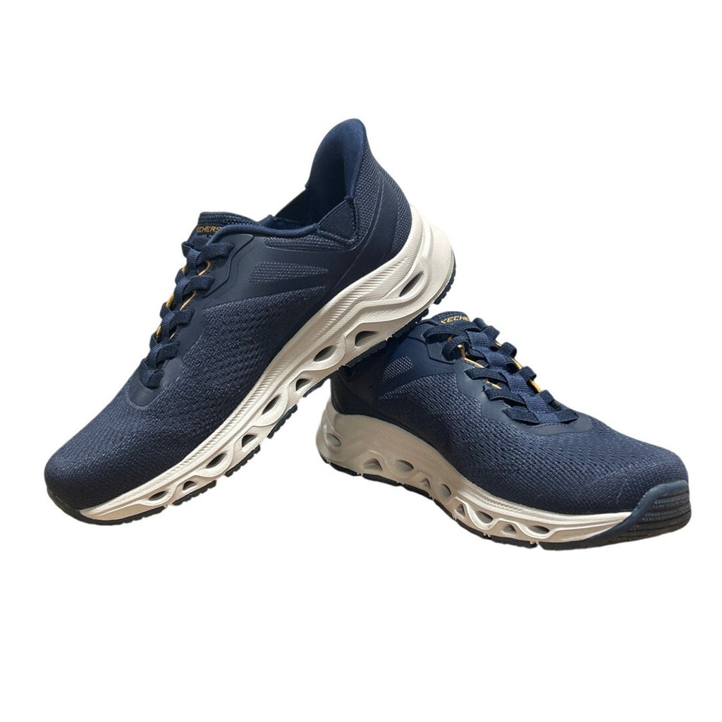 Skechers Men Size 11 Navy Blue Mesh Hands Free Swift Fit Slide On Athletic Shoes