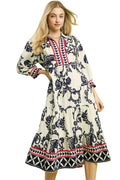 Umgee Boho Print Tiered Midi Dress