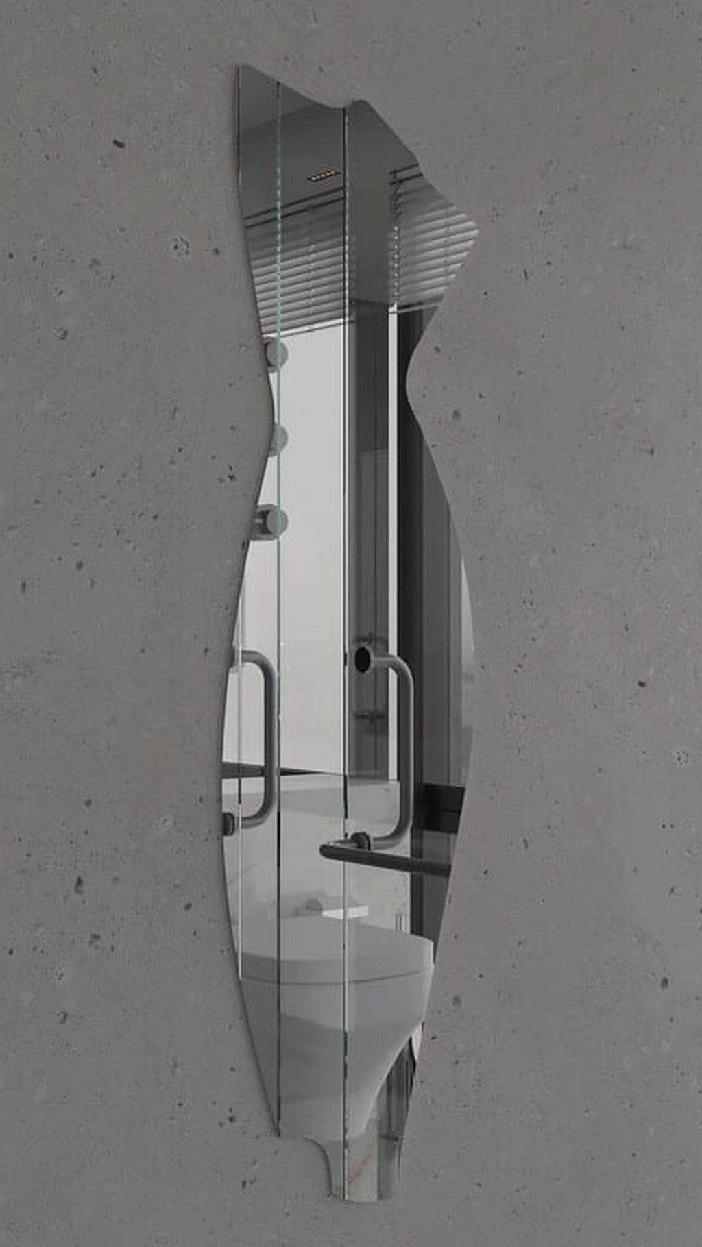 Modern Full Length Irregular Wall Mirror – Abstract Frameless Floor Mirror, Handmade Custom Shape Entryway & Bedroom Mirror