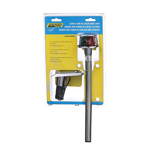 Seachoice Bow Pole Light, Marine Navigation, Chrome Bi-Color, 1 Nautical Mile Visibility