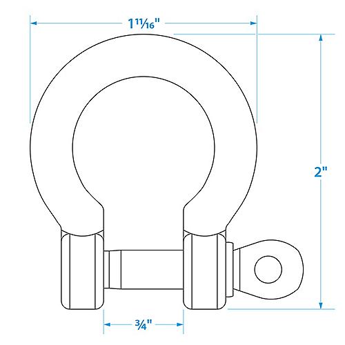 Seachoice Stainless Steel Anchor Shackle, 5/16 In., 43171
