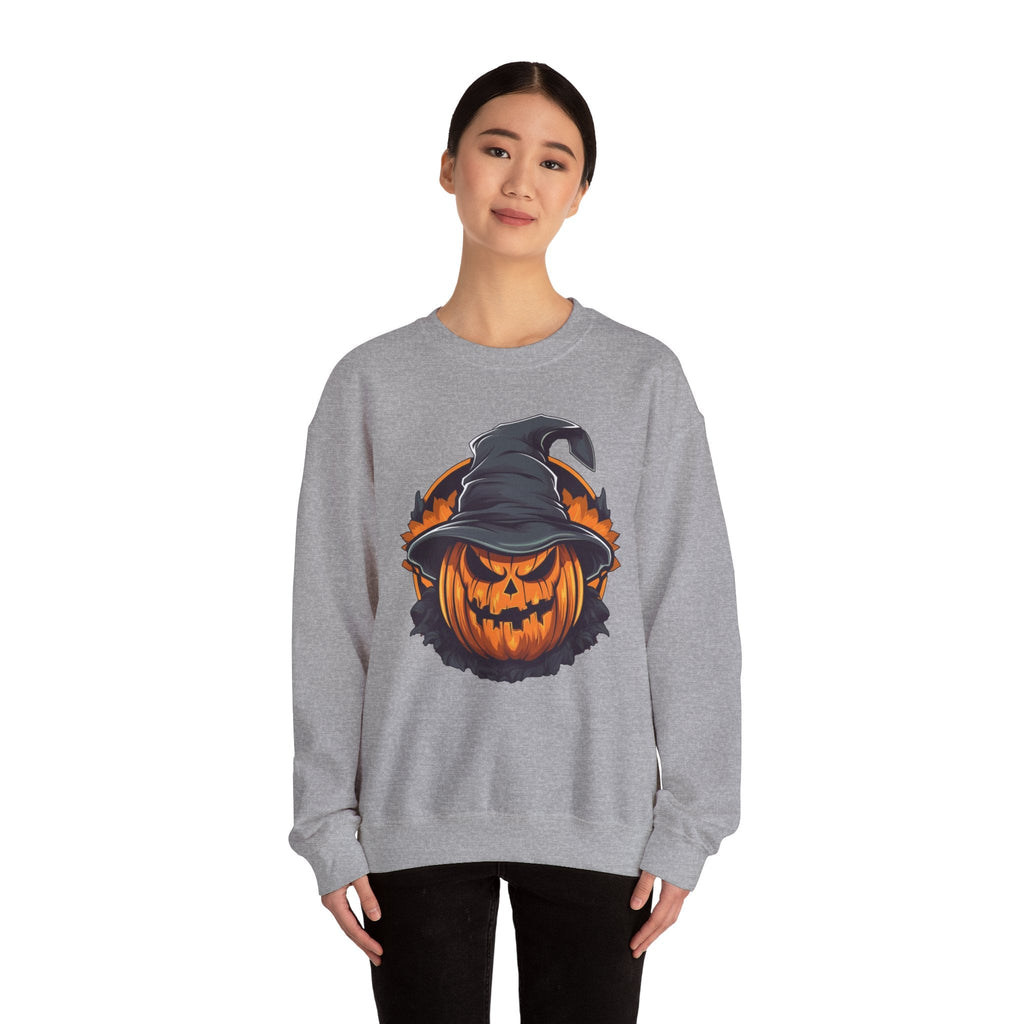Scary Witch Pumpkin Halloween Crewneck Sweatshirt