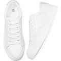 Adokoo Womens Size 7.5 White Faux Leather Classic Low Top Lace Up Sneaker Shoes