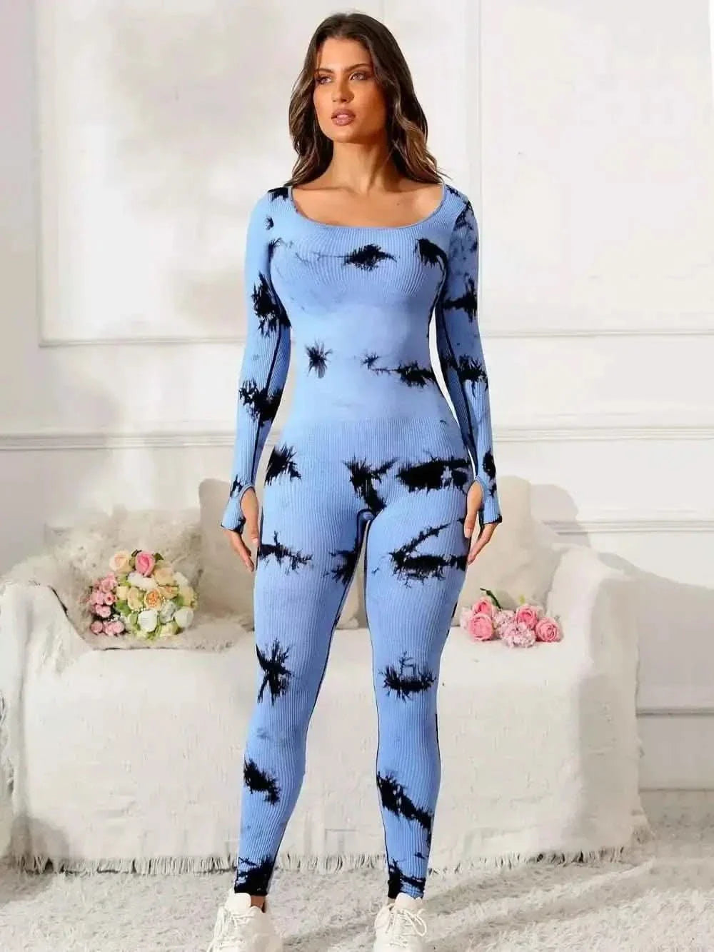 Scoop Neck Long Sleeve : Active Jumpsuit