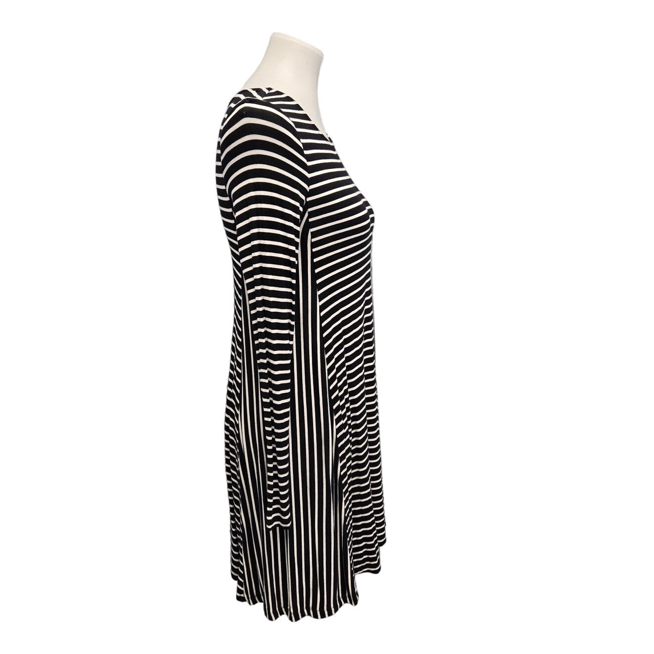 Old Navy Womens XS Long Sleeve Stretchy Rayon Spandex Striped Fit Flare Dress