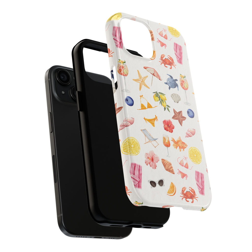 Customizable: Tropical Summer Phone Case, Vivid Coastal Design, Perfect Gift for Beach Lovers, Vacation Memories, Durable Tough Cases