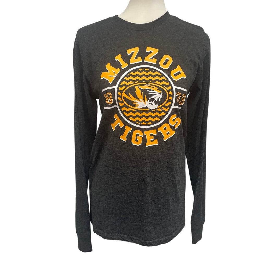 Mens Small PolyCotton Mizzou Tigers Long Sleeve Crew Neck Tee Shirt