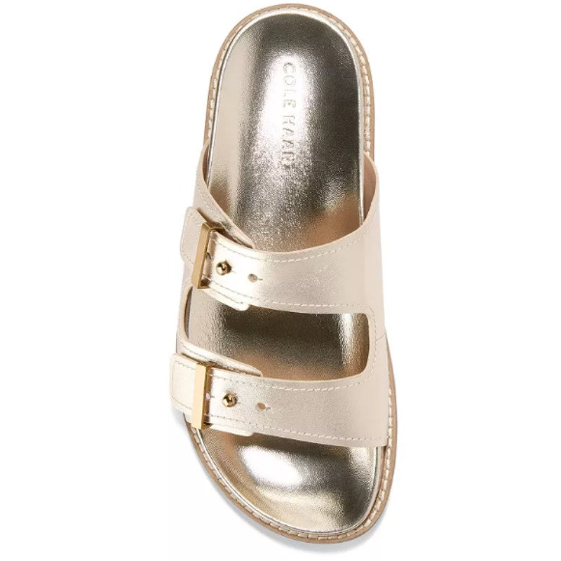 New In Box Cole Haan Womens Size 9 Gold Leather Open Toe Marisol Sandal Shoes