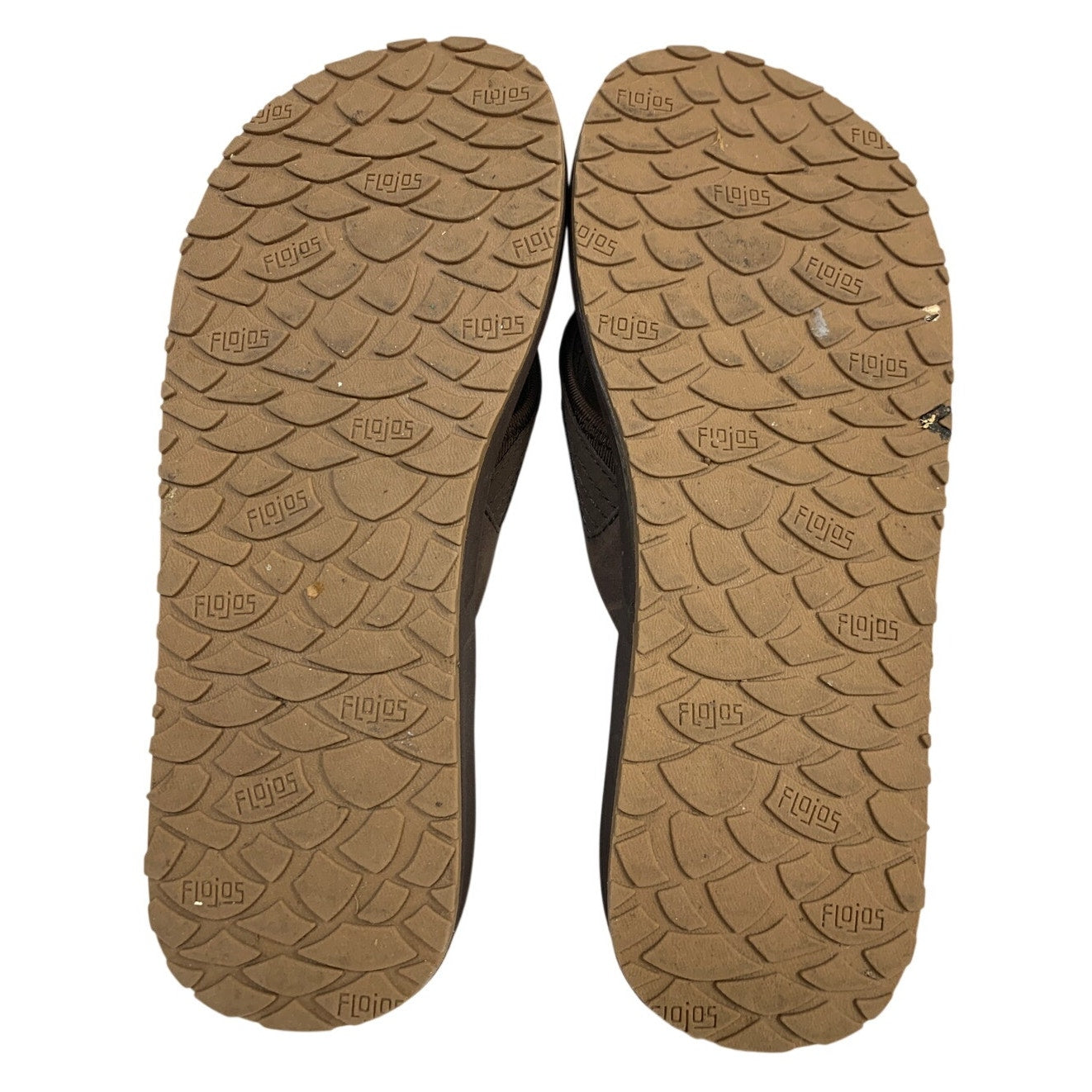 Flojos Mens Size 10 Brown Sandals Flip Flop Thong Slip On Round Toe Shoes
