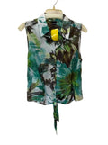 Women Tibet Tie-Front Sleeveless Blouse