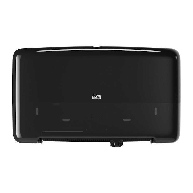 Tork Twin Mini Jumbo Toilet Paper Roll Dispenser Black T2 - 5555290 (QTY:1)