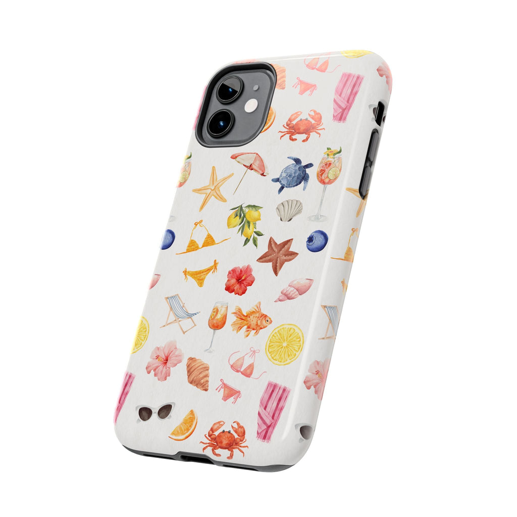 Customizable: Tropical Summer Phone Case, Vivid Coastal Design, Perfect Gift for Beach Lovers, Vacation Memories, Durable Tough Cases